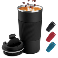 Tasse à café isotherme de voyage en acier inoxydable, 380ml, 510ml, avec manchon en Silicone, réutilisable