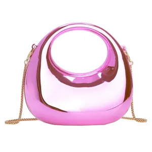 Sac bandoulière mini croissant en acrylique à sequins pour femme, avec sangle réglable et fermeture éclair, doublure en polyester - Product Image 6