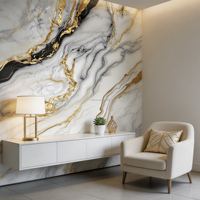 Panneau en PVC plastique enduit UV, motif marbre réaliste, design luxueux, feuille flexible pour la rénovation intérieure/extérieure de maisons et d'hôtels