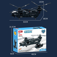 Jouets Woma 1251 pièces, hélicoptère SWAT, transport de police, blocs de construction en plastique, ensemble de briques militaires, modèle de jouet avec bateau (C0550)