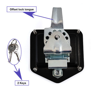 Màu Đen Gấp T Xử Lý Khóa Lõm Cửa Tủ Ổ Khóa Xe Tải Trailer Hộp Công Cụ Mái Chèo Chốt Với Stud - Product Image 3