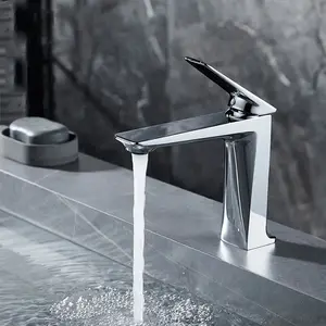 Brushed Gold Matt Black Deck Mounted Hot And Cold Water Taps Bathroom Basin Mixer Faucet Single Handle Bathroom Cabinet Faucet