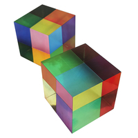 Prix usine carré mélange cristal couleur Cube PMMA acrylique magique prisme Cube pour la décoration
