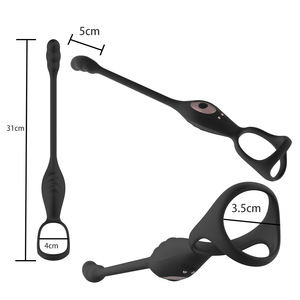 Anneau de pénis télescopique télécommandé APP masseur de prostate en silicone souple avec prise d'<span class=keywords><strong>anus</strong></span> postérieur en métal jouets sexuels - Product Image 5