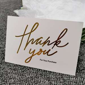 Carta di ringraziamento personalizzata cartolina di vendita calda della società con stampa di lusso grazie per la carta di Shopping all'ingrosso - Product Image 3