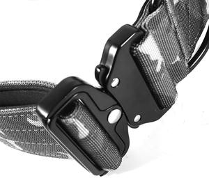 Collier tactique en nylon épais de 4cm de large pour chien, motif camouflage gris, avec doublure en néoprène, pour chien - Product Image 3