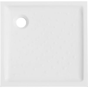 Receveur de douche carré moderne H6 en céramique 80x80x6cm, en résine acrylique imperméable, acier inoxydable et fibre de verre pour salle de bain - Product Image 1