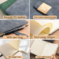 Carnet de notes A5 en cuir PU personnalisé avec logo, design sur mesure, pour bureau, agenda professionnel, reliure cousue, fermeture magnétique, vente en gros