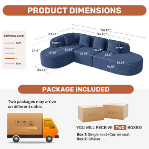 Sofá Modular Convertible sin Estructura, Diseño de Nube, Relleno de Esponja, Sofá Cama de Terciopelo, para Apartamento o Escuela - Product Image 6