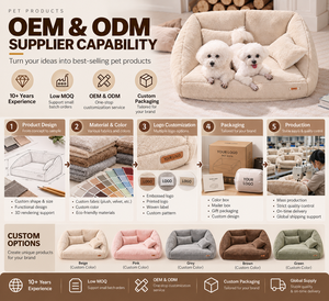 Großhandel Maßgefertigtes Plüsch-Haustierbett Rechteckiges Kunstfell Weiches Abnehmbares Waschbares Bezug Sofa für Hunde und Katzen OEM & ODM - Product Image 4