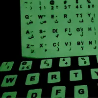 Lichtgevend Toetsenbord Russische Stickers Nachtlijn Handig Fluorescerend Licht Laptop Letters Toetsenbord Cover Engels Spaans