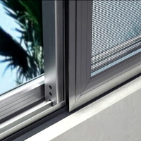 Fenêtre coulissante moderne de petite taille avec isolation thermique et moustiquaire en acier inoxydable, cadre en alliage d'aluminium