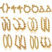 Boucles d'oreilles Huggie géométriques plaquées or 18 carats de haute qualité, bijoux en acier inoxydable brillant inaltérable, clous d'oreilles pour femmes