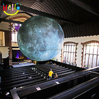 Globe gonflable en forme de lune, planètes gonflables avec lumière LED