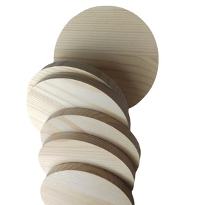 Piezas redondas de madera de pino para manualidades, decoración, accesorios de pintura, uso doméstico, colores auténticos, flores de paisaje, dibujos animados - Product Image 1