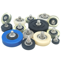 Roues à roulettes en PU OD 16-25MM avec roulements et filetage, rouleaux revêtus de caoutchouc pour portes industrielles et machines