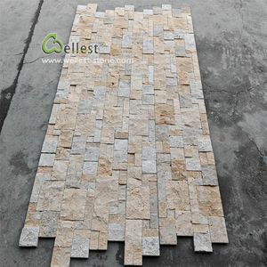 Revêtement mural en <span class=keywords><strong>pierre</strong></span> de calcaire jaune doré, <span class=keywords><strong>pierre</strong></span> décorative imperméable pour villa, décoration murale pour <span class=keywords><strong>mur</strong></span> extérieur, revêtement mural pour maison - Product Image 3