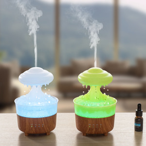 Diffuseur d'arômes Cloud Rain 230 ml, lumière LED nocturne à 7 couleurs, humidificateur ultrasonique à gouttes de <span class=keywords><strong>pluie</strong></span> pour la chambre à coucher et la maison - Product Image 1