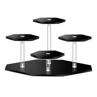 Présentoir en acrylique noir à 3/4/7 niveaux pour figurines pop étagère de table pour dessert gâteau bijoux maquillage organisateur
