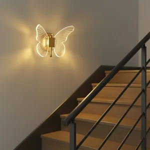 Lampe murale Led tricolore en acrylique, lumières décoratives pour salon, appliques pour chambre à coucher, intérieur moderne et élégant en métal - Product Image 6