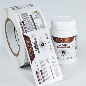 Impression d'étiquettes d'emballage, autocollants imperméables en papier pour étiquettes de flacons de compléments alimentaires, étiquettes couleur métallique - Product Image 1