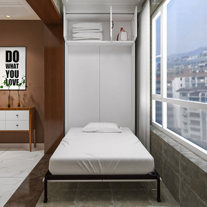 Space Saving Balcony Study <strong>Small</strong> Wall <strong>Murphy</strong> <strong>Bed</strong> With Storage Cabinet Invisible Hidden <strong>Beds</strong> - Product Image 5