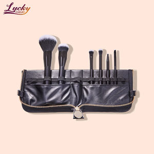 PU makyaj seyahat çantası makyaj fırçaları için yüksek kaliteli fırça çantası masaüstü kullanımı için katlanabilir kozmetik fırça kılıfı - Product Image 2