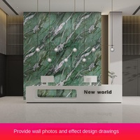 Dinding TV Foshan Desain Modern Sederhana Mewah Ringan, Papan Batu Poles Berkilau 1200x2400 untuk Ruang Tamu