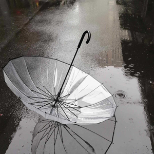<span class=keywords><strong>Parapluie</strong></span> <span class=keywords><strong>transparent</strong></span> à 16 baleines en POE, ouverture automatique, avec logo personnalisé OEM, pour mariage, photographie de mariée, vente en gros - Product Image 1