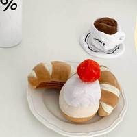 Tea Time Snuffle Jouet pour animaux de compagnie en peluche avec son froissé Feeder lent Puzzle Nez Jouet de travail pour chiens et chats Enrichissement interactif