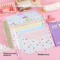 Bolsa de Archivo A4 de PP de Alta Calidad, para Estudiantes, Pruebas, Documentos, Papelería, Almacenamiento Creativo de Oficina, Diseño con Botón a Presión