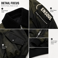 Blouson Bomber Homme Tendance Épais Fabriqué en Usine – Style Court, Coupe Vintages, en Polyester Premium, Coupe-Vent et Chaud pour l'Hiver