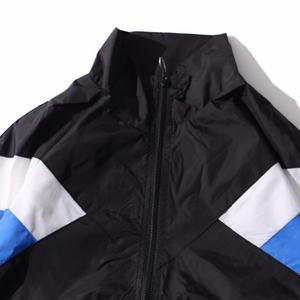 Chaqueta Deportiva Vintage Personalizada con Bloques de Color para Hombre, Chaqueta Cortavientos con Cremallera Completa, Chaqueta de Hip Hop con Mangas de Patchwork - Product Image 4