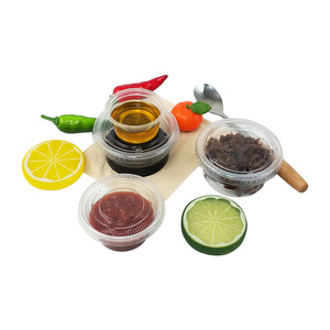Tazas de salsa desechables redondas con tapa para condimentos y salsas para mojar, 1 20 unidades - Product Image 3