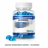 Gummies de créatine monohydrate 5000mg pour la croissance musculaire et l'augmentation de l'énergie, emballage personnalisé avec logo OEM, complément de santé pour adultes MixExt