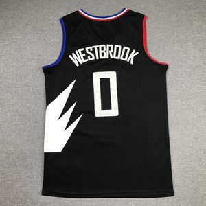 2025 vente en gros et de haute qualité basket-ball hommes brodé cousu noir bleu blanc #0 Russell Westbrook <span class=keywords><strong>Clippers</strong></span> maillots - Product Image 5