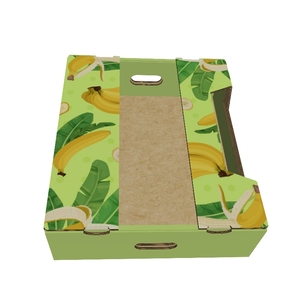 Caja Personalizada para Platos de Plátano con Recubrimiento UV, Laminación Brillante, Grabado en Relieve, Papel Reciclable, Cartón Kraft, Agricultura, Alimentos - Product Image 1