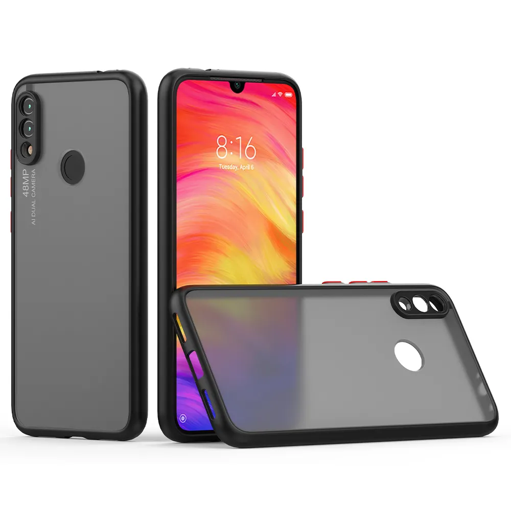 Ultra Slim Colourful Shockproof Translucent Matte Frosted Cell Phone Case for Redmi Note 7 Pro Back Cover