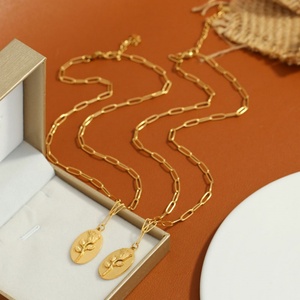Collares con Dijes Modernos 2026, Joyería Minimalista Hipoalergénica, Acero Inoxidable 316L, Chapado en Oro Rosa de 18k, para Mujer - Product Image 4