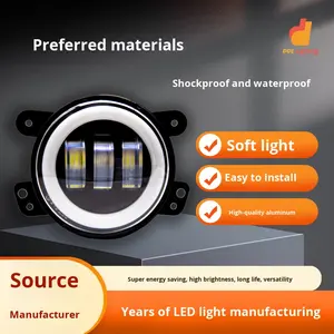 Convient aux phares antibrouillard de voiture <span class=keywords><strong>Jeep</strong></span> <span class=keywords><strong>Wrangler</strong></span>, 30w LED 4-inch White and Yellow halo Angel Eye LED Fog Lights for Car Modification - Product Image 4