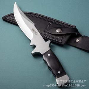 Couteau à lame fixe Full Tang pour dropshipping Shopify, 5 mm d'épaisseur, en acier inoxydable, couteau tactique de survie pour le camping, manche en bois importé - Product Image 5