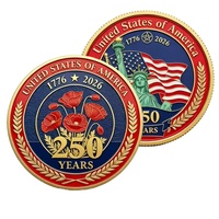 Pièce de Monnaie Souvenir Personnalisée USA 250e Anniversaire, Badge Patriotique Plaqué, Pièces Métalliques Commémoratives, Artisanat Métallique, Pièces de Collection, Gadget Cadeau
