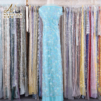 Tissu en dentelle personnalisé d'usine, nouvelle collection 2026, tissu en dentelle brodée 3D de luxe pour femmes, maille à sequins en promotion