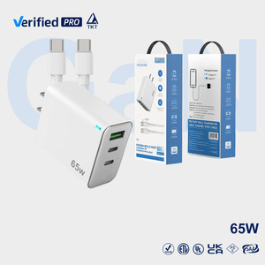 Adaptador de Corriente GaN de Alta Calidad <span class=keywords><strong>TKT</strong></span> de 65W con Carga Rápida PD, Certificado CE, Puertos USB-A y Tipo-C para Teléfono Móvil, Laptop, Tablet, Cámara - Product Image 1