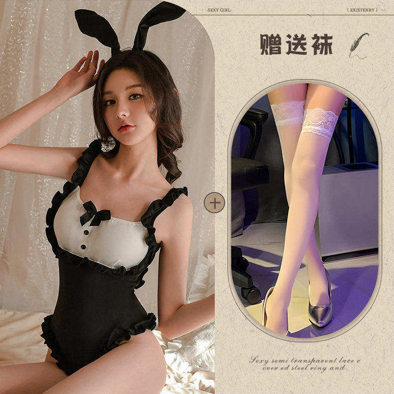 Bunny Girl Suit + White Lace Stockings