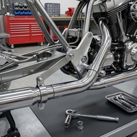 Kit de fixation de silencieux d'échappement chromé pour moto, support de montage de tuyau de 2 3/4 pouces pour motos personnalisées