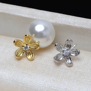 Colgante de Plata 925 Hecho a Mano con Forma de Cabeza de Flor Barroca Pequeña, Cuentas con Base Flotante para Joyería, Accesorio de Colgante Vacío - Product Image 2
