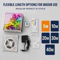 Muestra Gratuita de Tira de Luces LED RGB Impermeables de 5m/10m, Kit de Luces LED Multicolor 5050/3825 con Control Remoto IR para TV, Hogar, Dormitorio, 24V