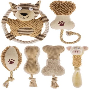 Fabricant en gros de jouets pour chiens en peluche avec logo personnalisé, ensemble de jouets à mâcher qui couinent - Product Image 1
