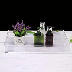 Nampan Sajian Persegi Panjang Modern untuk Menampilkan Kue Kopi dan Camilan - Dekorasi Rumah Kantor, Wadah Makanan Plastik - Product Image 5